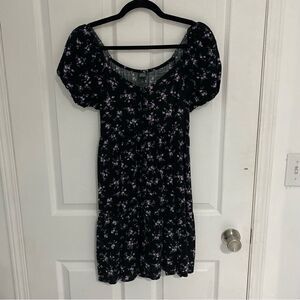 Wild Fable Dainty Floral Rayon Off the Shoulder Button Front Mini Dress Sz Small